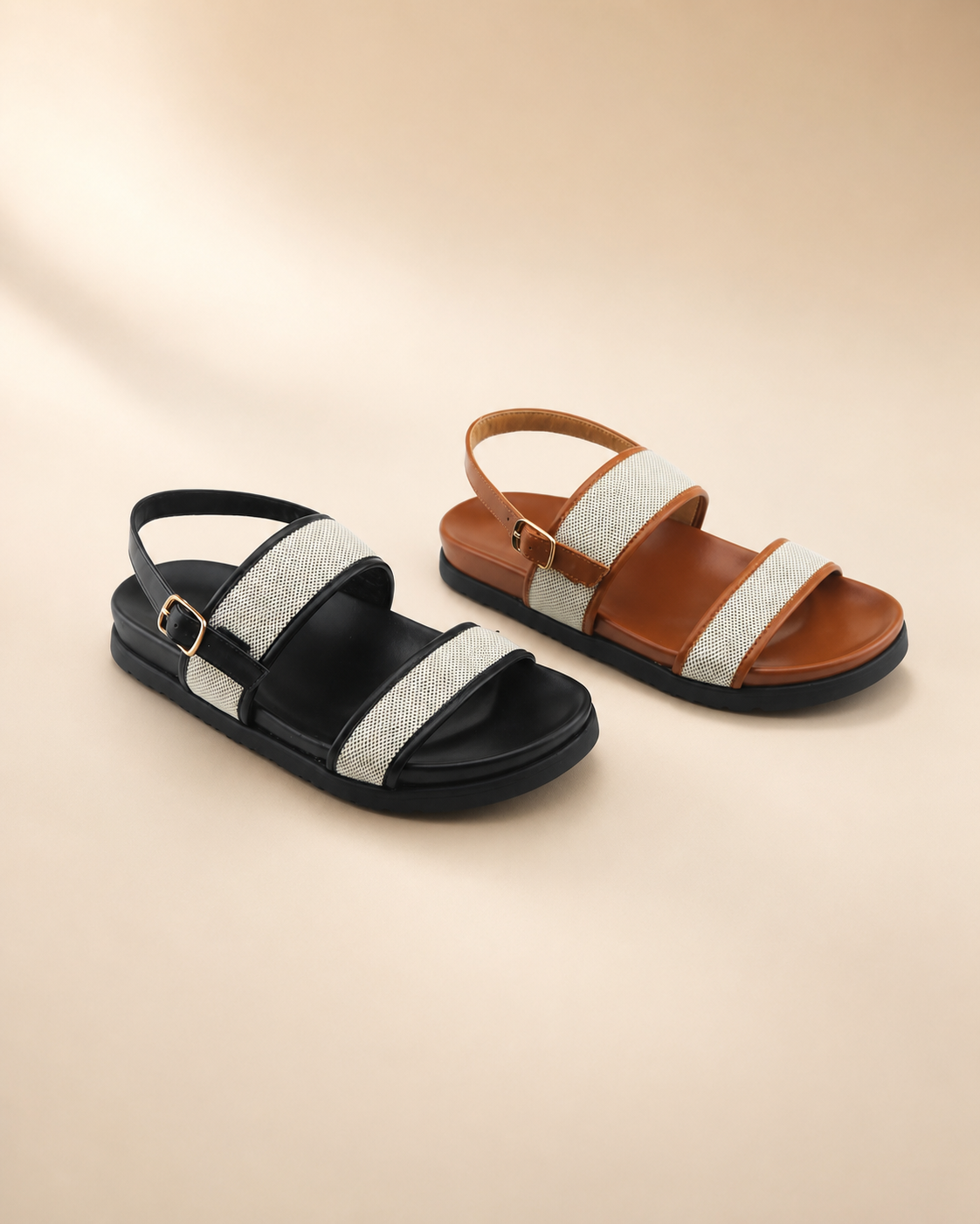Women’s woven slingback flat sandal XFT 238-2 for private label collections